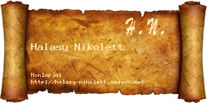 Halasy Nikolett névjegykártya